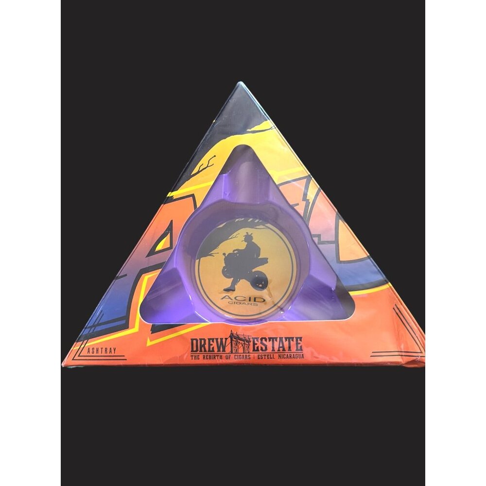 Acid Cigars Drew Estate Triangle Ashtray Purple Orange‎ New In Box